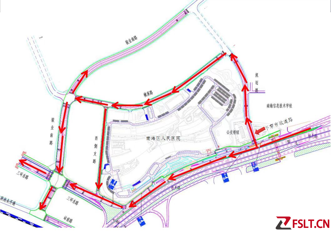 南海區(qū)人民醫(yī)院新院區(qū)環(huán)線道路全面貫通